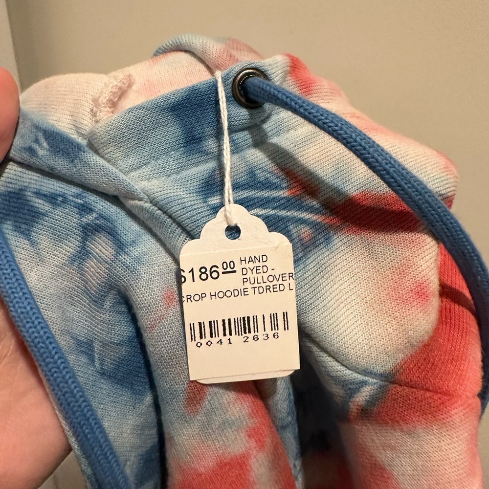 NWT AVIATOR NATION TIE DYED COTTON JERSEY HOODIE PULLOVER SIZE L - Picture 7 of 7